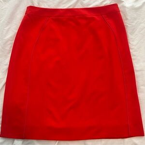 Gianni Bini Sz 8 Bright Red Pencil Skirt Suit Career Above Knee Contour Slit